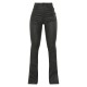 Black Coated Denim Split Hem Flares