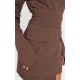 Chocolate Woven Wrap Belted Blazer Dress