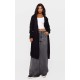 Black Ribbed Knitted Midi Cardigan