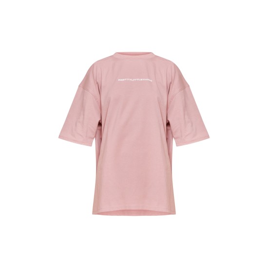 PRETTYLITTLETHING Light Pink Printed Oversized T-shirt