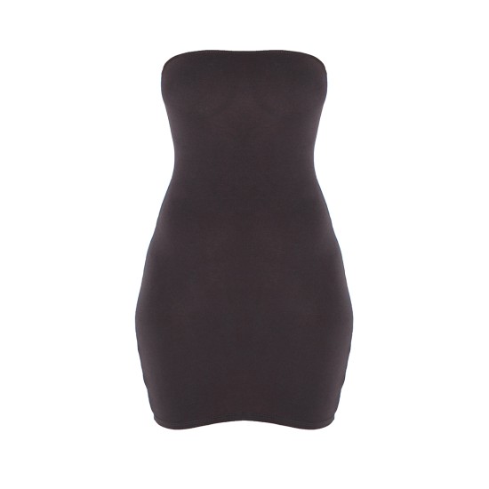 Black Jersey Bandeau Bodycon Dress