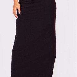 Black Soft Touch Low Rise Maxi Skirt