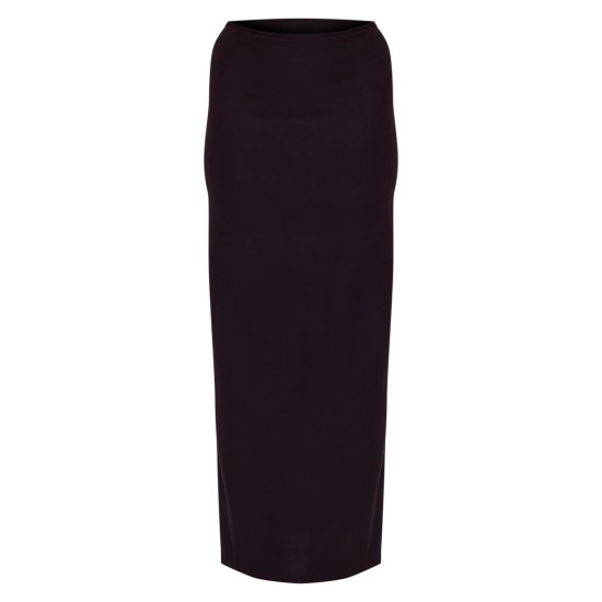 Black Soft Touch Low Rise Maxi Skirt