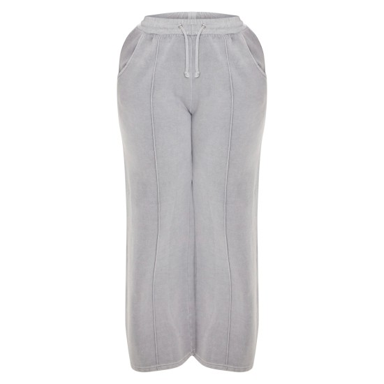 Shape Light Grey Sweat Seam Detail Wide Leg Sweatpants