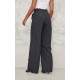 Tall Black Pinstripe Tailored Wide Leg Pants