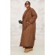 Plus Dark Brown Maxi Belted Quilted Coat