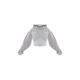 Shape Light Grey Sweat Cropped Shirred Waist Hoodie