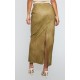 Premium Olive Washed Faux Leather Maxi Skirt