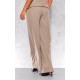 Taupe Woven Tailored Wide Leg Pleated Pants