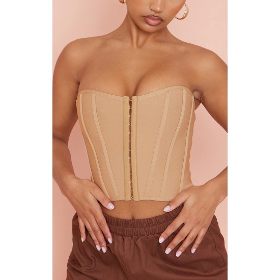 Stone Bandage Hook And Eye Structured Corset