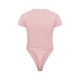 PRETTYLITTLETHING Light Pink Logo Short Sleeve Bodysuit