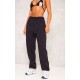 Black Sweat Cuffed High Waist Sweatpants