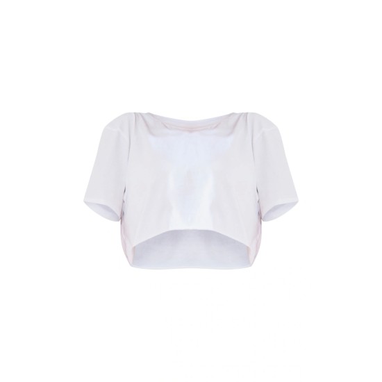 Cotton White Oversized Crop T-Shirt