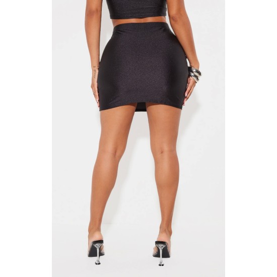 Shape Black Disco Sculpt Micro Mini Skirt