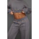 Petite Steel Blue Wide Leg Seam Detailed Sweatpants