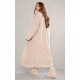 Beige Premium Soft Faux Fur Tailored Maxi Coat