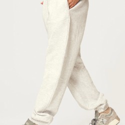 Ash Grey Pintuck Detail Oversized Sweatpants