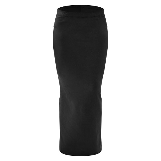 Black Premium Soft Touch Low Rise  Maxi Skirt