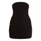 Black Stretch Woven Bandeau Shift Dress