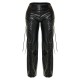 Shape Black Lace Up Faux Leather Pants