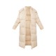 Petite Camel Long Puffer Coat