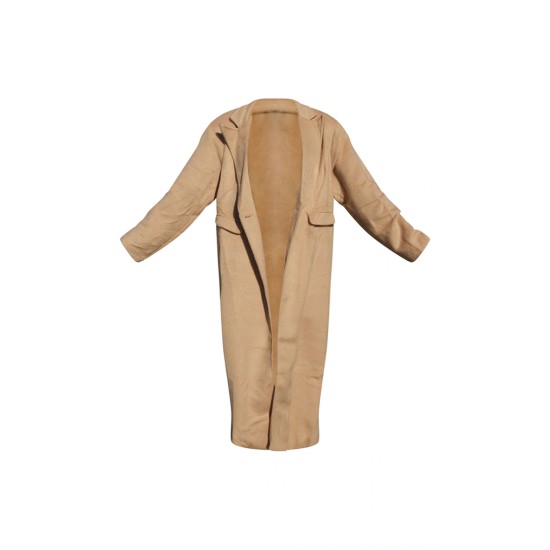 Camel Brushed Wool Look Oversized Drop Shoulder Coat