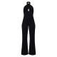 Black Cross Neck Tie Back Rib Jumpsuit