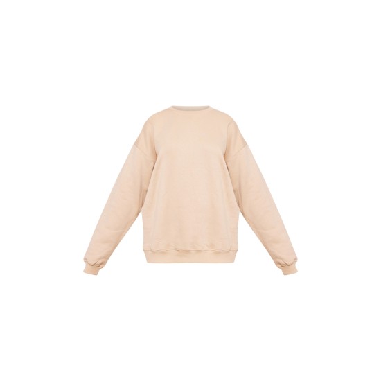 Sand Oversized Plain Fit Sweatshirt