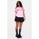 Pink Oversized Stripe Detail Football T-shirt