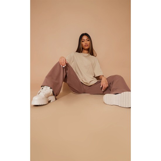 Cotton Sand Oversized T-Shirt