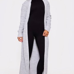 Light Grey Maxi Knitted Cardigan