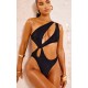 Black Loop One Shoulder Swimsuit