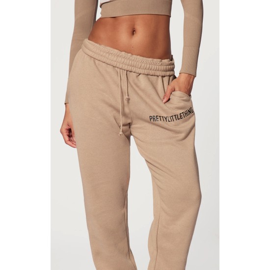 PRETTYLITTLETHING Mocha Cuffed High Waisted Sweatpants