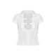 White Plunge Buckle Detail Corset Shirt