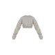 Petite Moss Grey Crop Elasticated Sweat Top