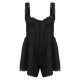 Black Woven Lace Detail Strappy Romper