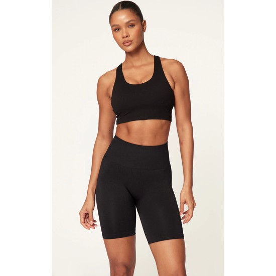 Black Sculpt Double Layer Padded Sports Bra