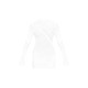 White Crinkle Texture Long Sleeve Bodycon Dress