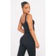 Black Sculpt Longline Padded Sports Vest