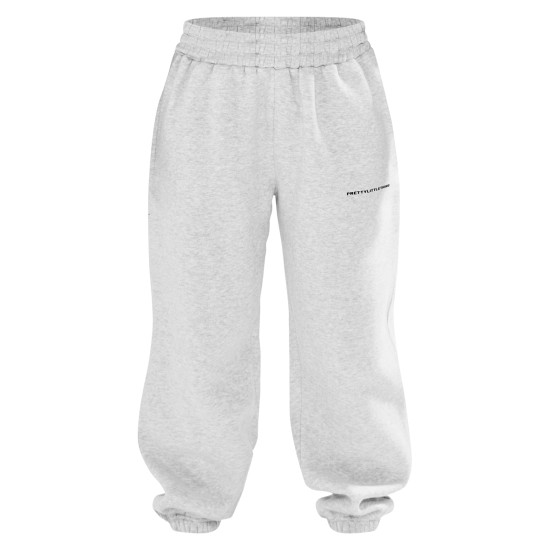 PRETTYLITTLETHING Petite Ash Grey Branded Sweatpants