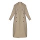 Beige Belted Double Breasted Trench Coat