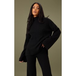 Tall Black Luxe Rib Knit Oversized Sweater