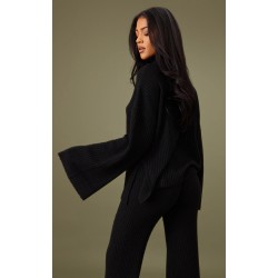 Tall Black Luxe Rib Knit Oversized Sweater