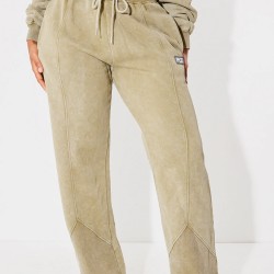 PRETTYLITTLETHING Shape Olive Washed Wide Leg Sweatpants