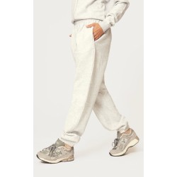 Ash Grey Pintuck Detail Oversized Sweatpants